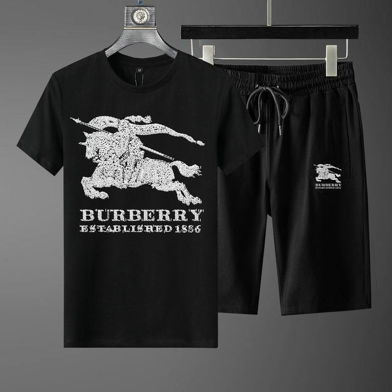 Wholesale Cheap B urberry Short Sleeve Men Tracksuit for Sale