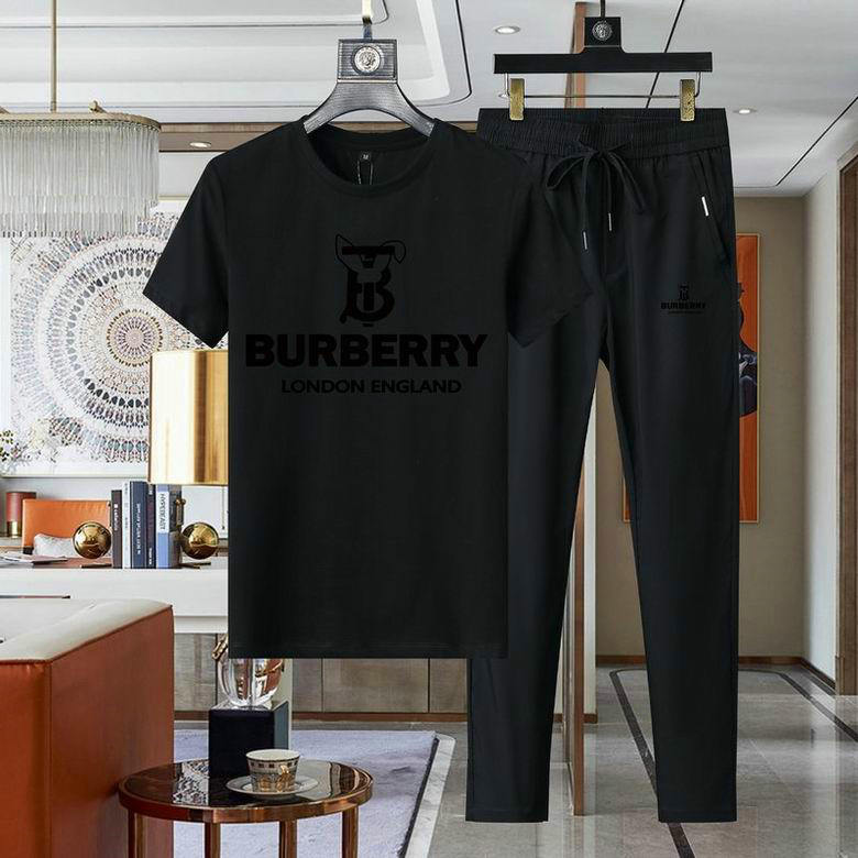Wholesale Cheap B urberry Short Sleeve Men Tracksuit for Sale