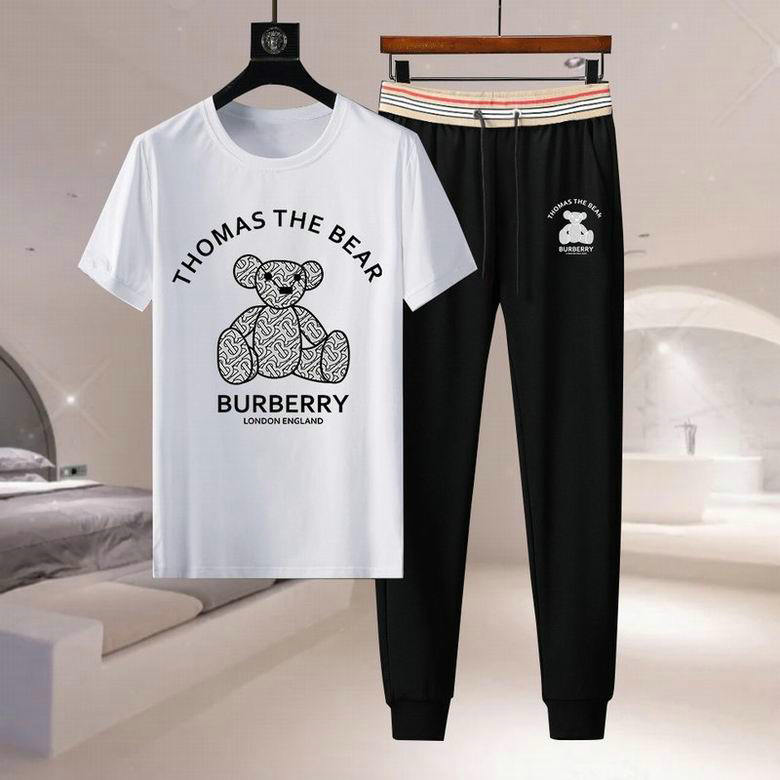 Wholesale Cheap B urberry Short Sleeve Men Tracksuit for Sale