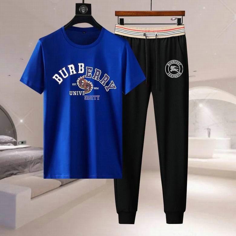 Wholesale Cheap B urberry Short Sleeve Men Tracksuit for Sale