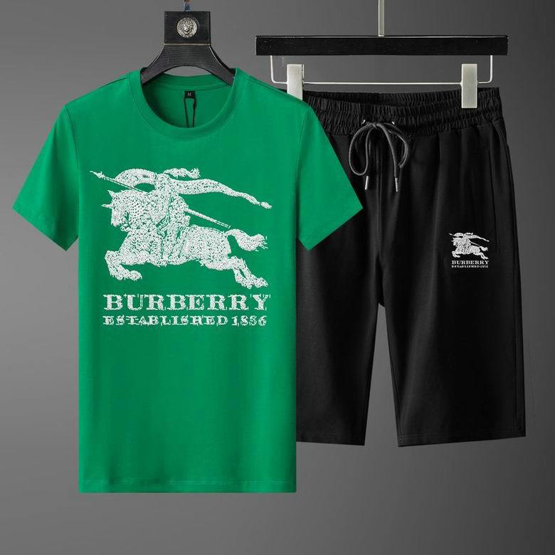 Wholesale Cheap B urberry Short Sleeve Men Tracksuit for Sale