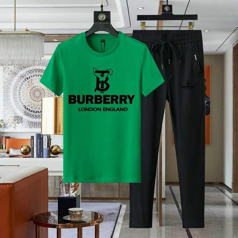 Wholesale Cheap B urberry Short Sleeve Men Tracksuit for Sale