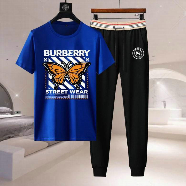 Wholesale Cheap B urberry Short Sleeve Men Tracksuit for Sale