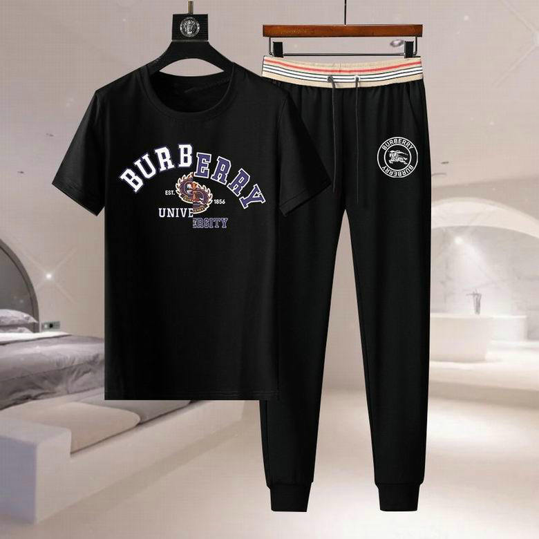Wholesale Cheap B urberry Short Sleeve Men Tracksuit for Sale