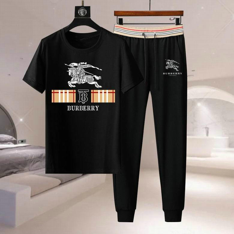 Wholesale Cheap B urberry Short Sleeve Men Tracksuit for Sale