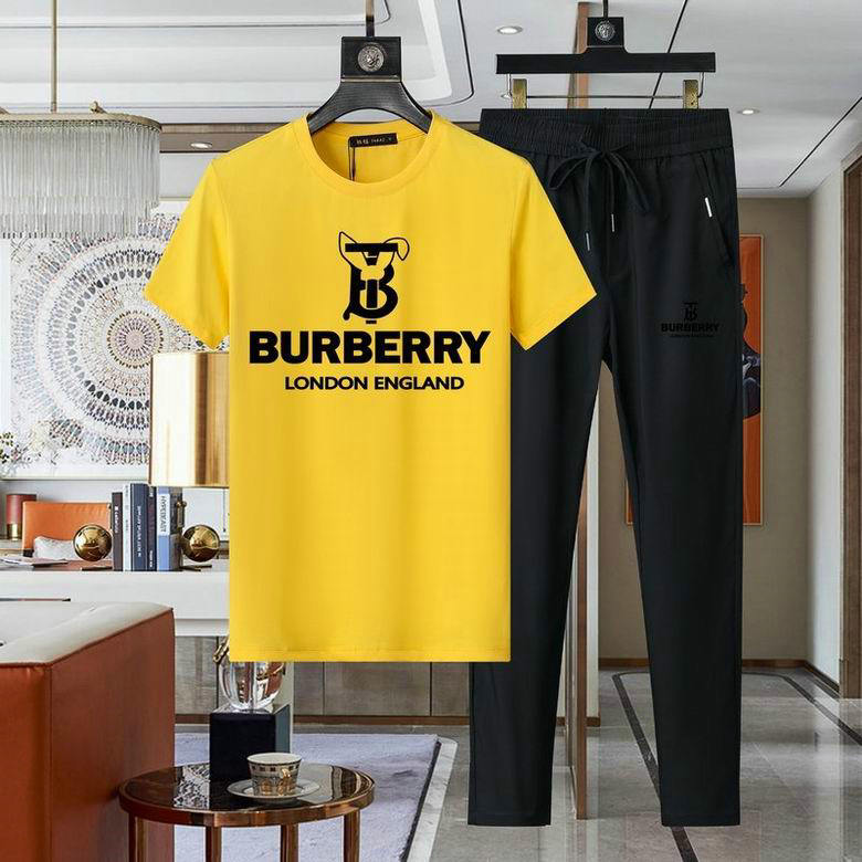 Wholesale Cheap B urberry Short Sleeve Men Tracksuit for Sale
