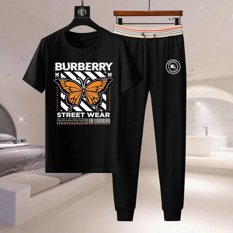 Wholesale Cheap B urberry Short Sleeve Men Tracksuit for Sale