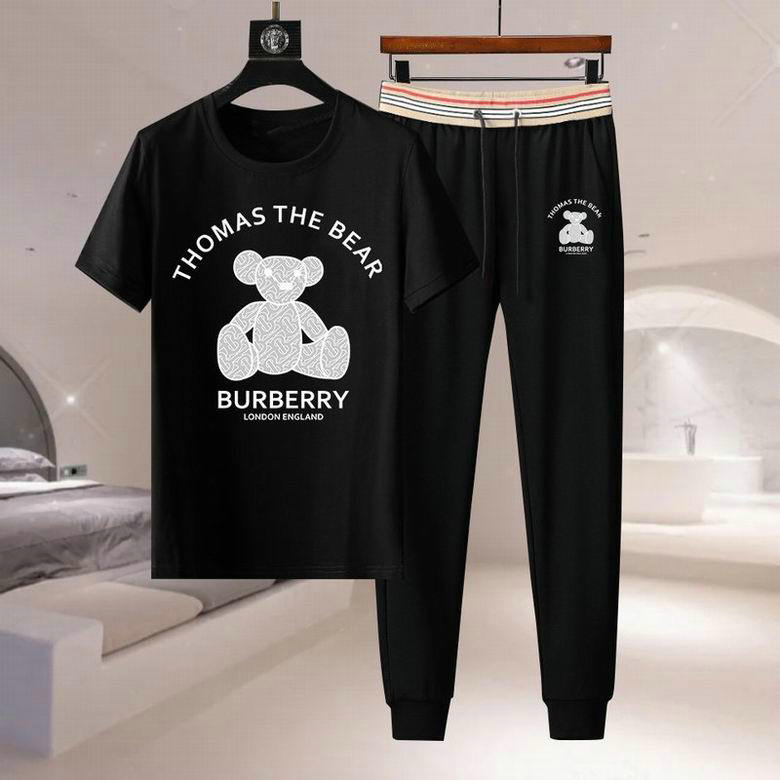 Wholesale Cheap B urberry Short Sleeve Men Tracksuit for Sale