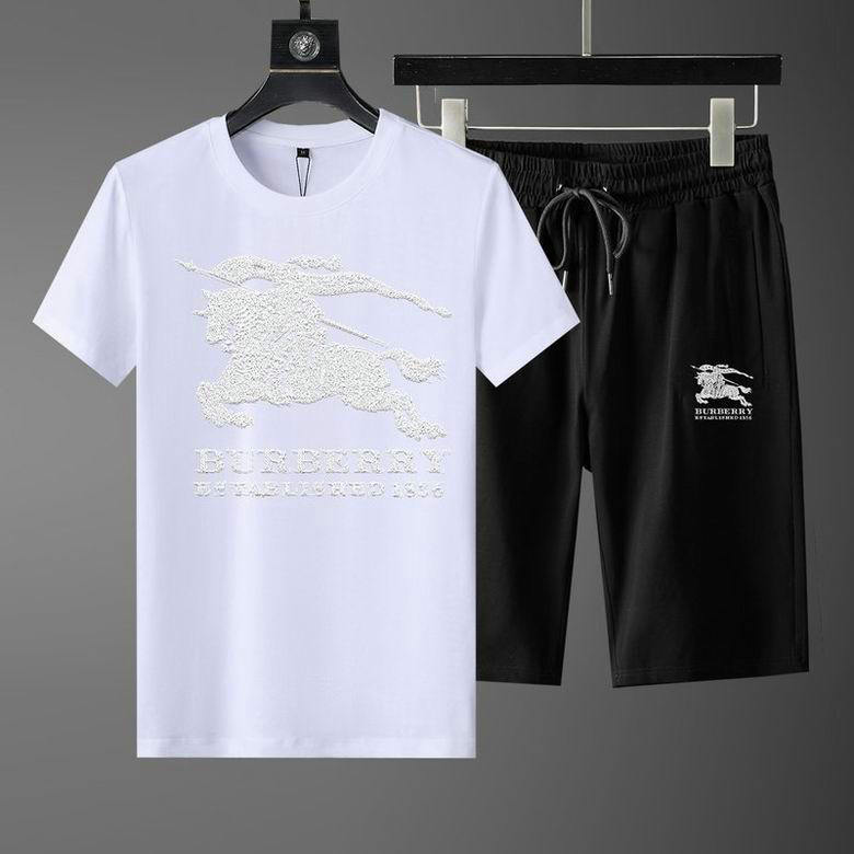 Wholesale Cheap B urberry Short Sleeve Men Tracksuit for Sale