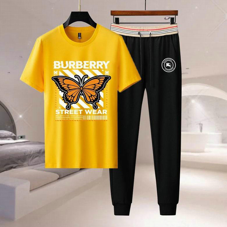 Wholesale Cheap B urberry Short Sleeve Men Tracksuit for Sale