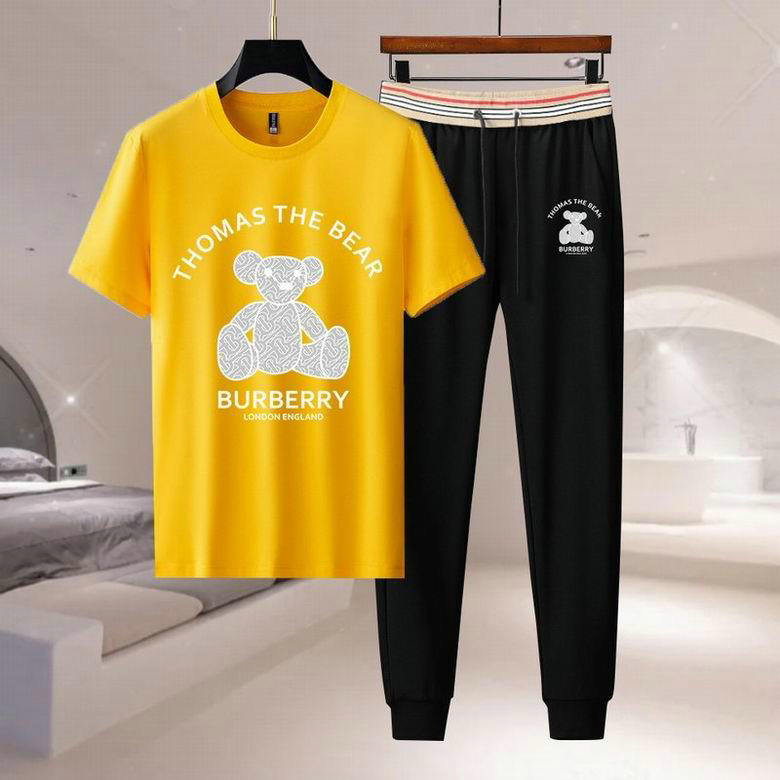 Wholesale Cheap B urberry Short Sleeve Men Tracksuit for Sale