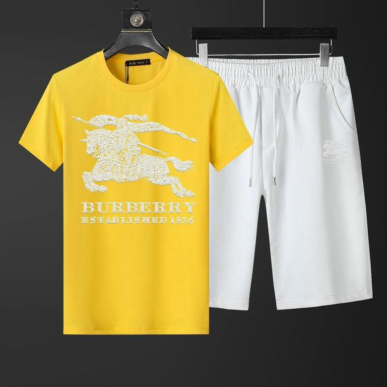 Wholesale Cheap B urberry Short Sleeve Men Tracksuit for Sale