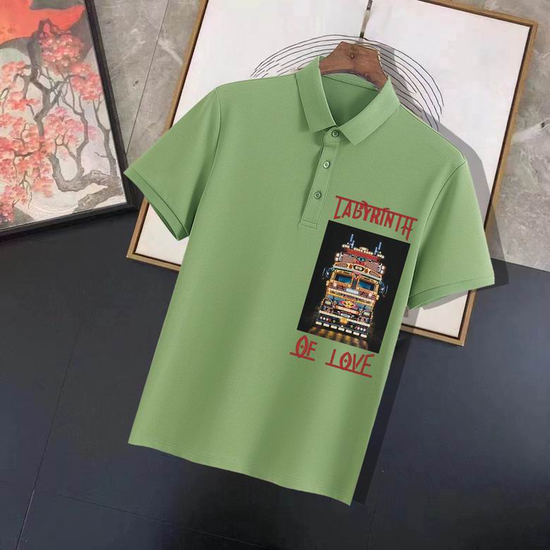 Wholesale Cheap B urberry Short Sleeve Lapel Replica T Shirts for Sale