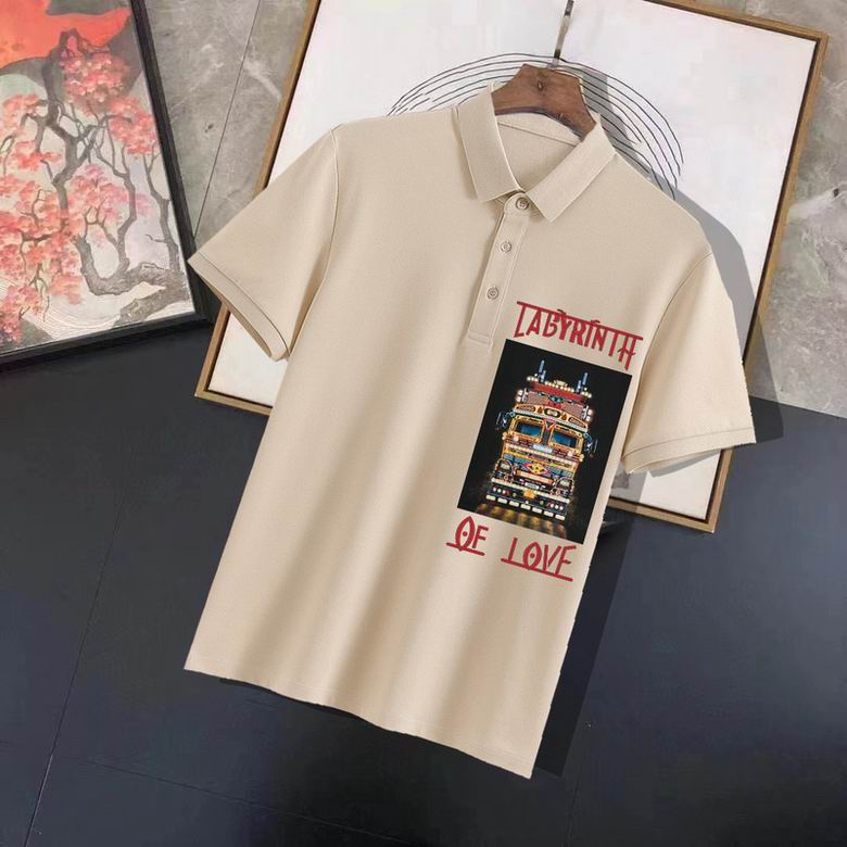 Wholesale Cheap B urberry Short Sleeve Lapel Replica T Shirts for Sale
