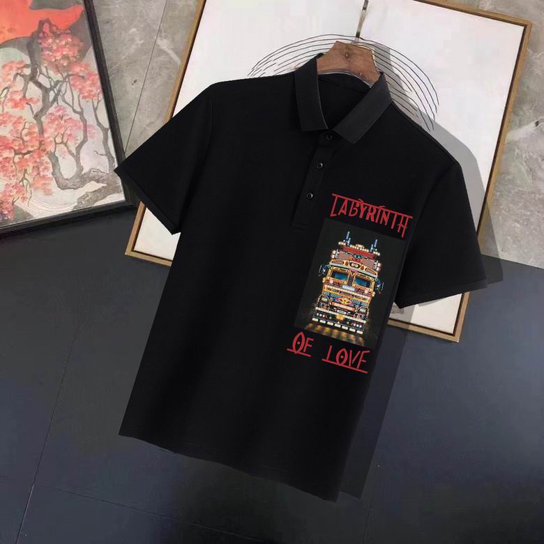 Wholesale Cheap B urberry Short Sleeve Lapel Replica T Shirts for Sale