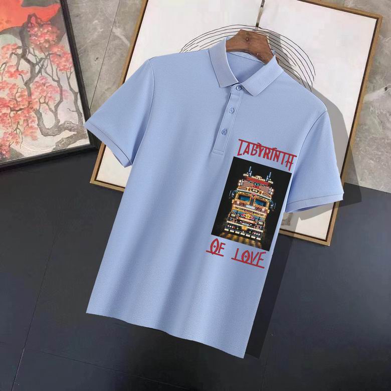 Wholesale Cheap B urberry Short Sleeve Lapel Replica T Shirts for Sale