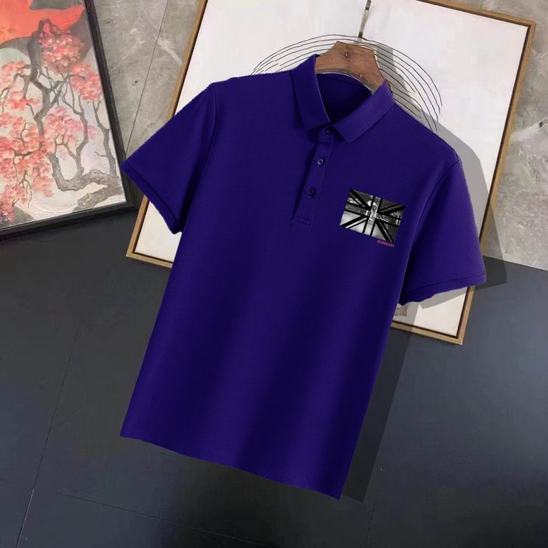 Wholesale Cheap B urberry Short Sleeve Lapel Replica T Shirts for Sale