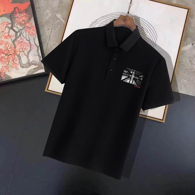 Wholesale Cheap B urberry Short Sleeve Lapel Replica T Shirts for Sale