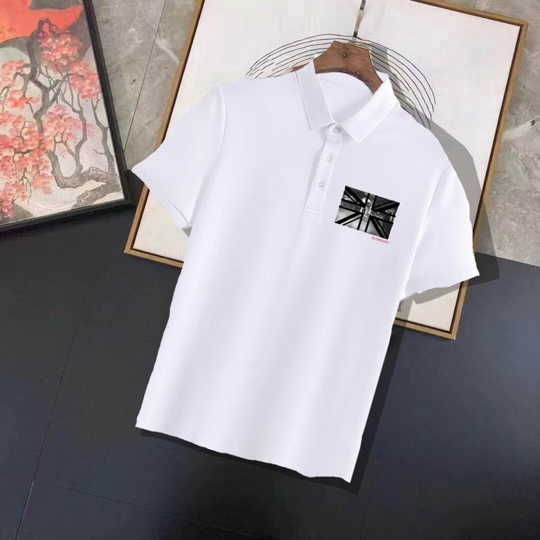 Wholesale Cheap B urberry Short Sleeve Lapel Replica T Shirts for Sale