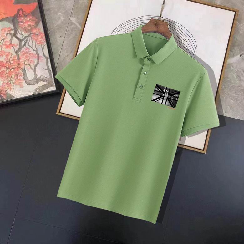 Wholesale Cheap B urberry Short Sleeve Lapel Replica T Shirts for Sale