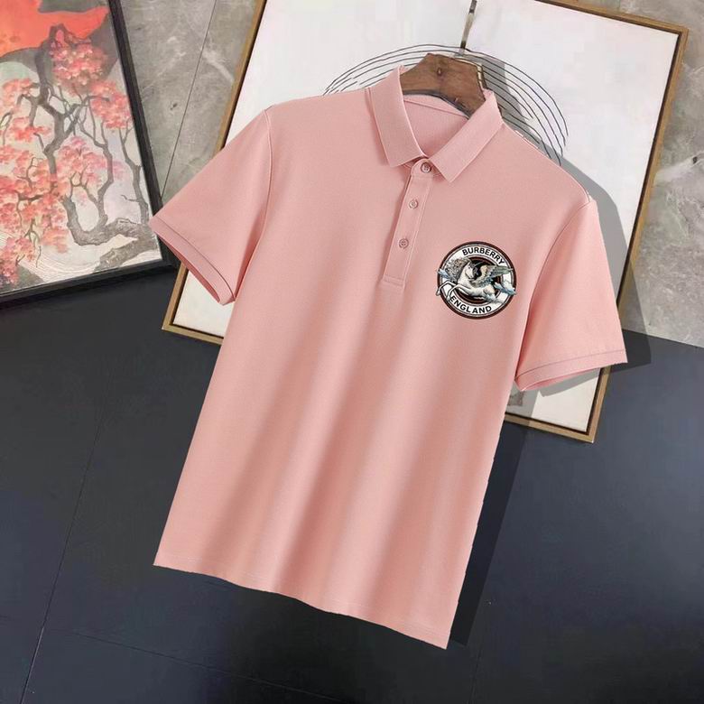 Wholesale Cheap B urberry Short Sleeve Lapel Replica T Shirts for Sale