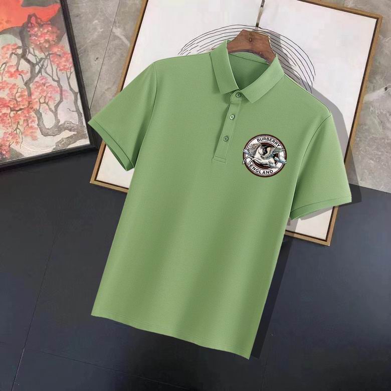 Wholesale Cheap B urberry Short Sleeve Lapel Replica T Shirts for Sale