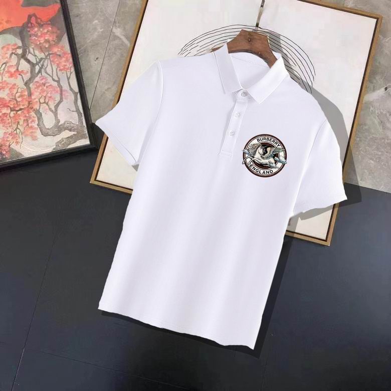 Wholesale Cheap B urberry Short Sleeve Lapel Replica T Shirts for Sale