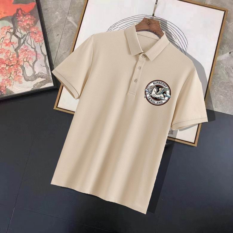 Wholesale Cheap B urberry Short Sleeve Lapel Replica T Shirts for Sale