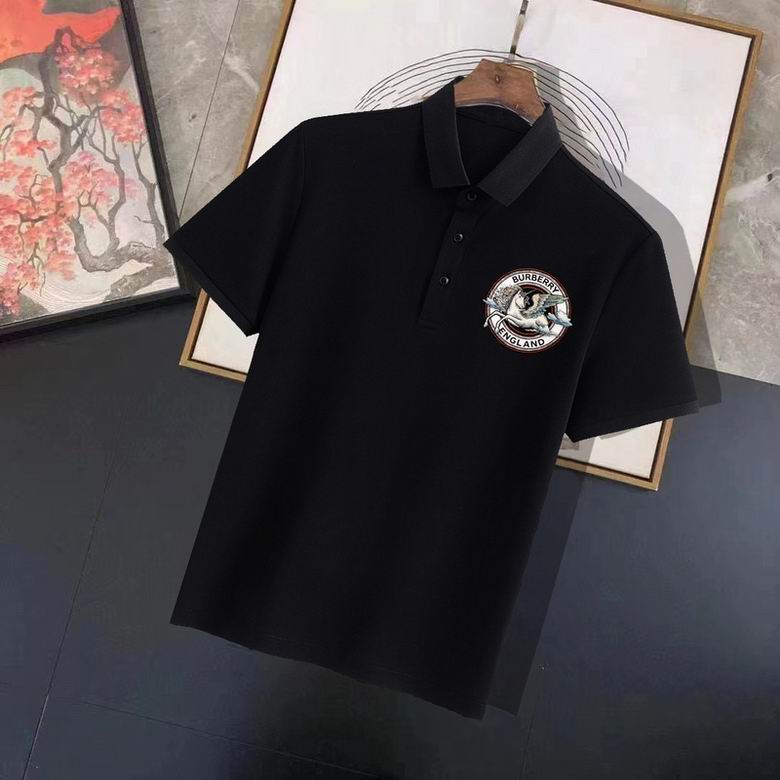 Wholesale Cheap B urberry Short Sleeve Lapel Replica T Shirts for Sale