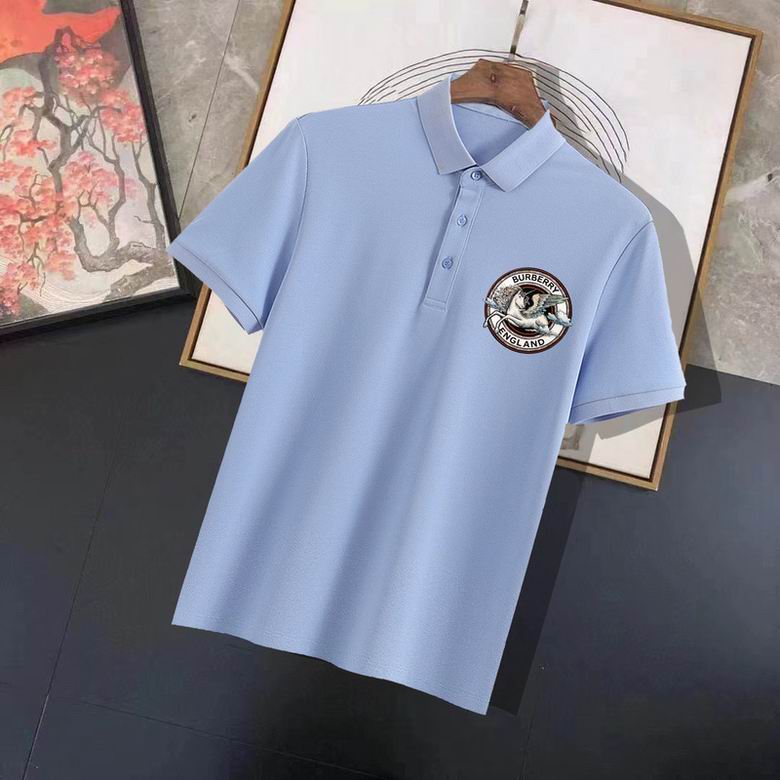 Wholesale Cheap B urberry Short Sleeve Lapel Replica T Shirts for Sale