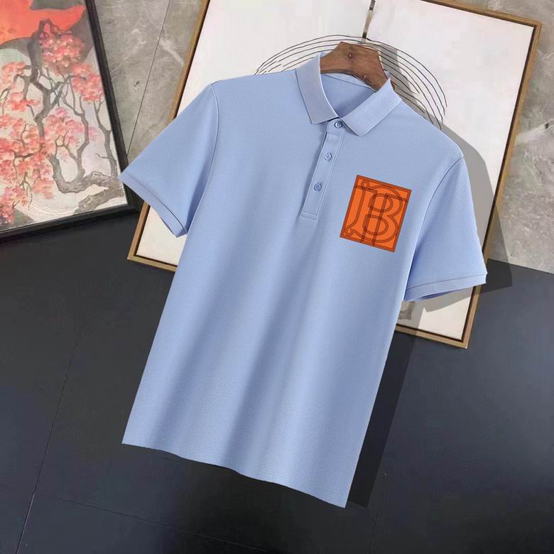 Wholesale Cheap B urberry Short Sleeve Lapel Replica T Shirts for Sale