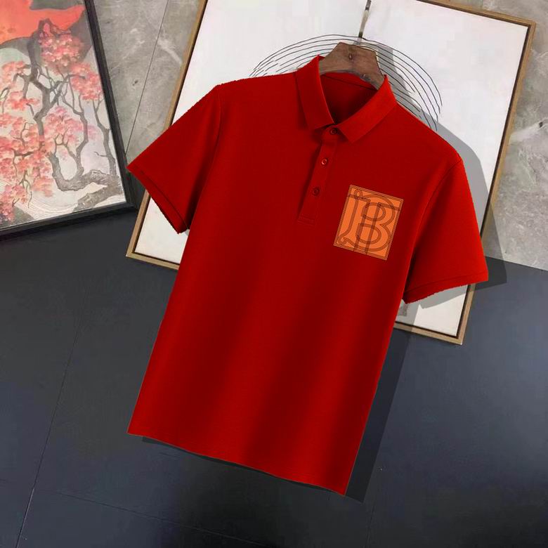 Wholesale Cheap B urberry Short Sleeve Lapel Replica T Shirts for Sale
