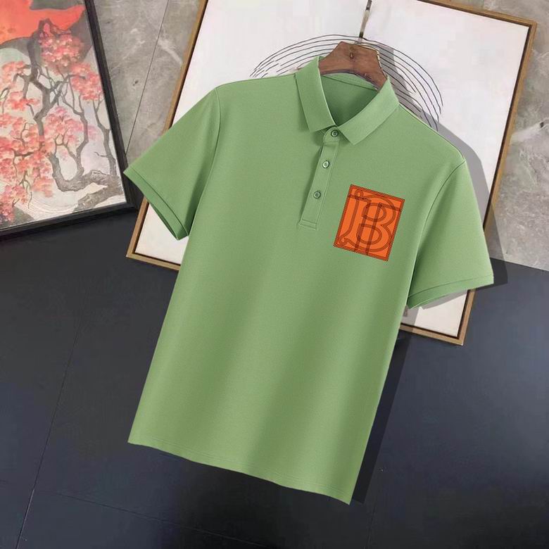 Wholesale Cheap B urberry Short Sleeve Lapel Replica T Shirts for Sale