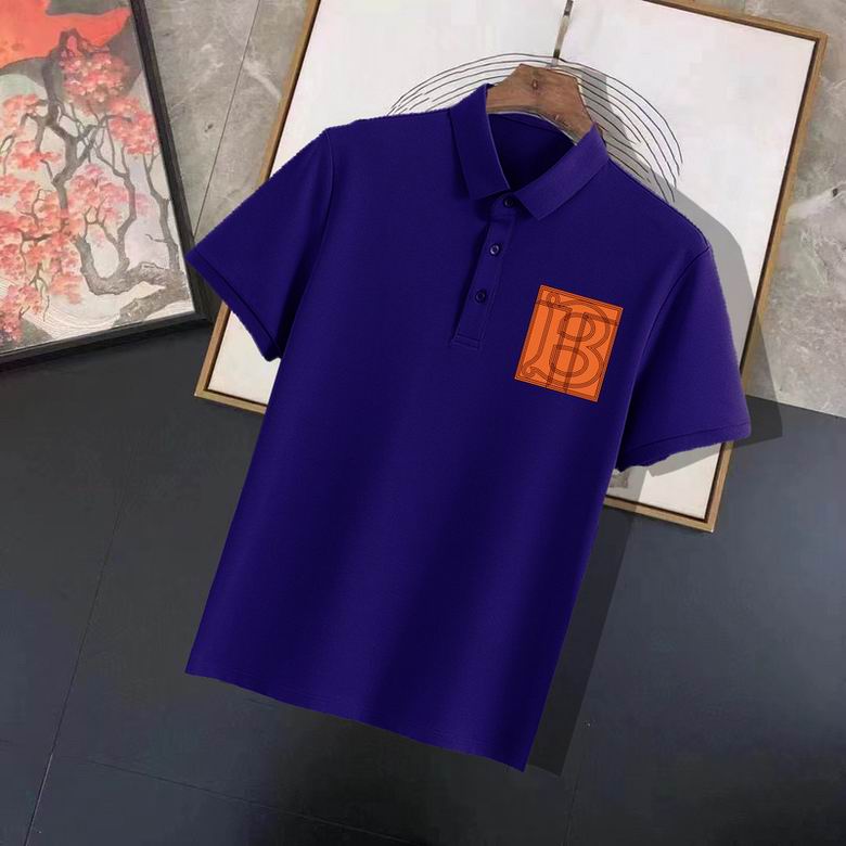 Wholesale Cheap B urberry Short Sleeve Lapel Replica T Shirts for Sale