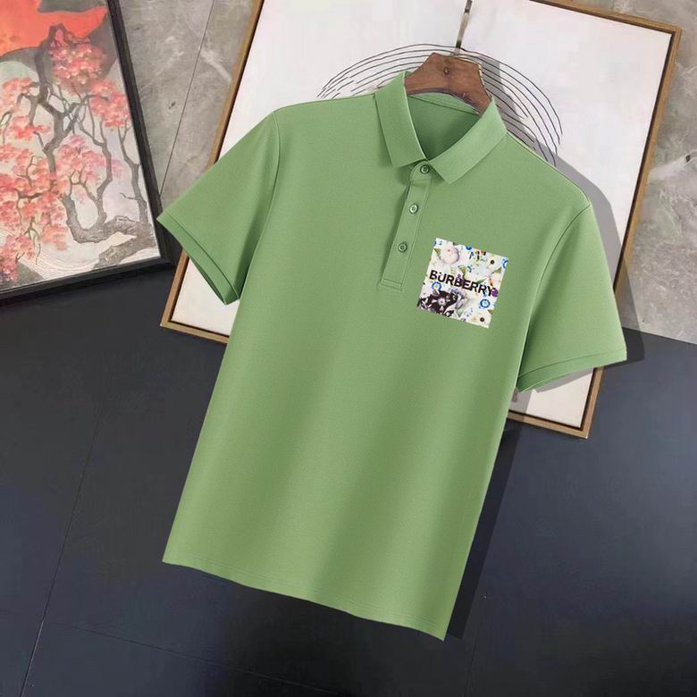 Wholesale Cheap B urberry Short Sleeve Lapel Replica T Shirts for Sale