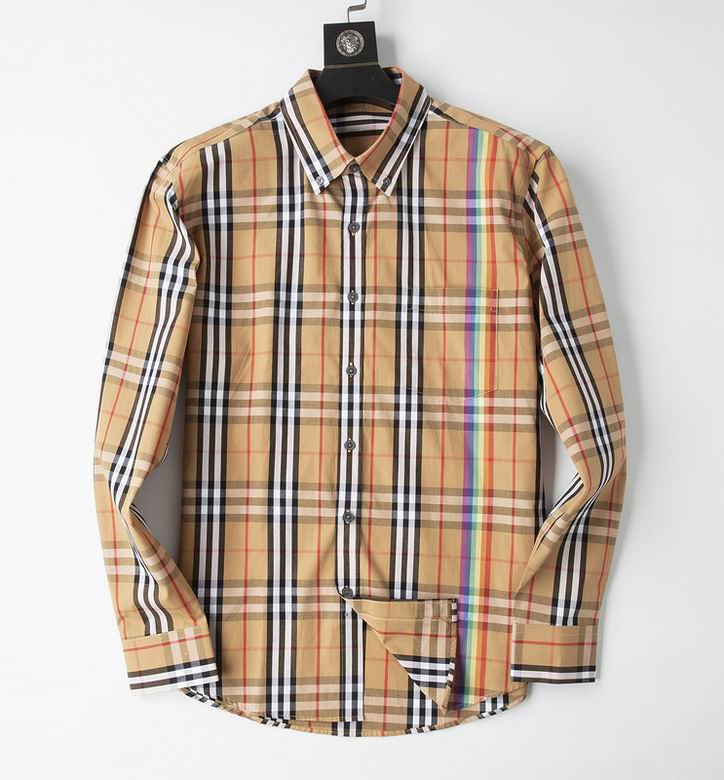 Wholesale Cheap B urberry men Long Sleeve Shirts for Sale