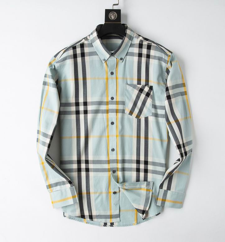 Wholesale Cheap B urberry men Long Sleeve Shirts for Sale