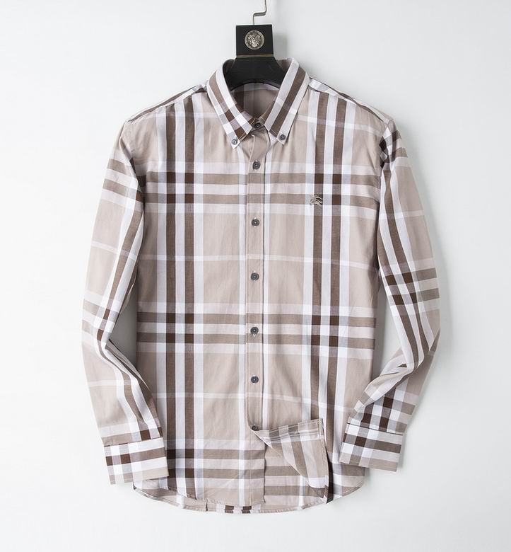 Wholesale Cheap B urberry men Long Sleeve Shirts for Sale