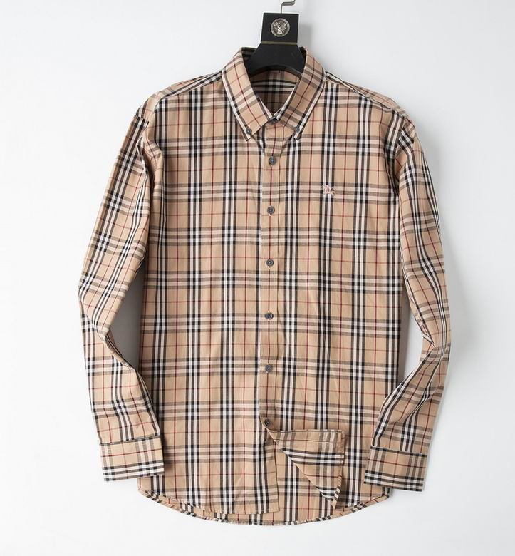 Wholesale Cheap B urberry men Long Sleeve Shirts for Sale