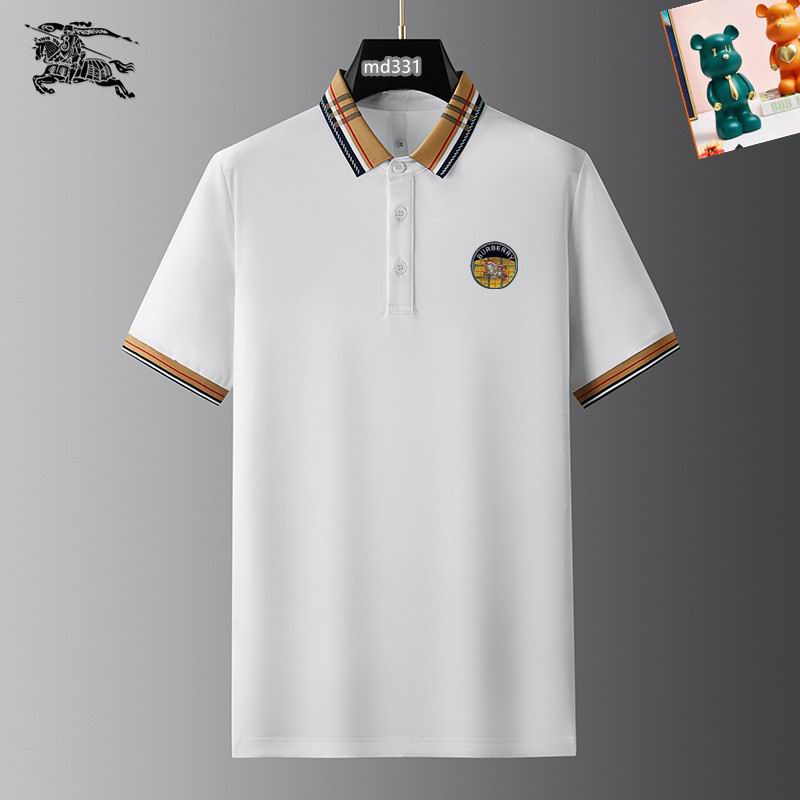 Wholesale Cheap B.urberry Short Sleeve Lapel Replica T Shirts for sale