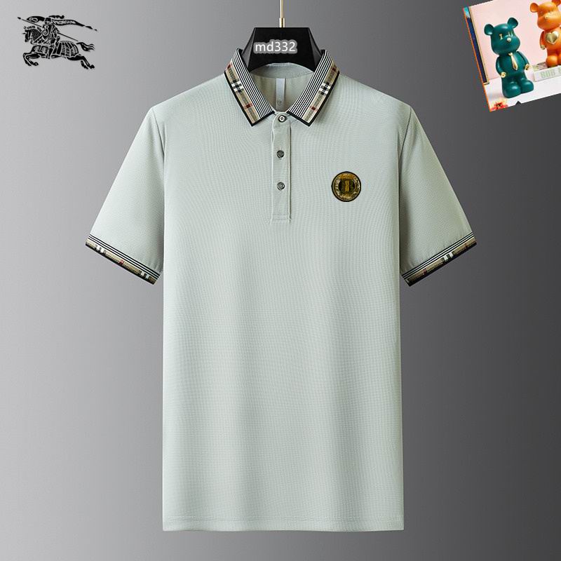Wholesale Cheap B.urberry Short Sleeve Lapel Replica T Shirts for sale
