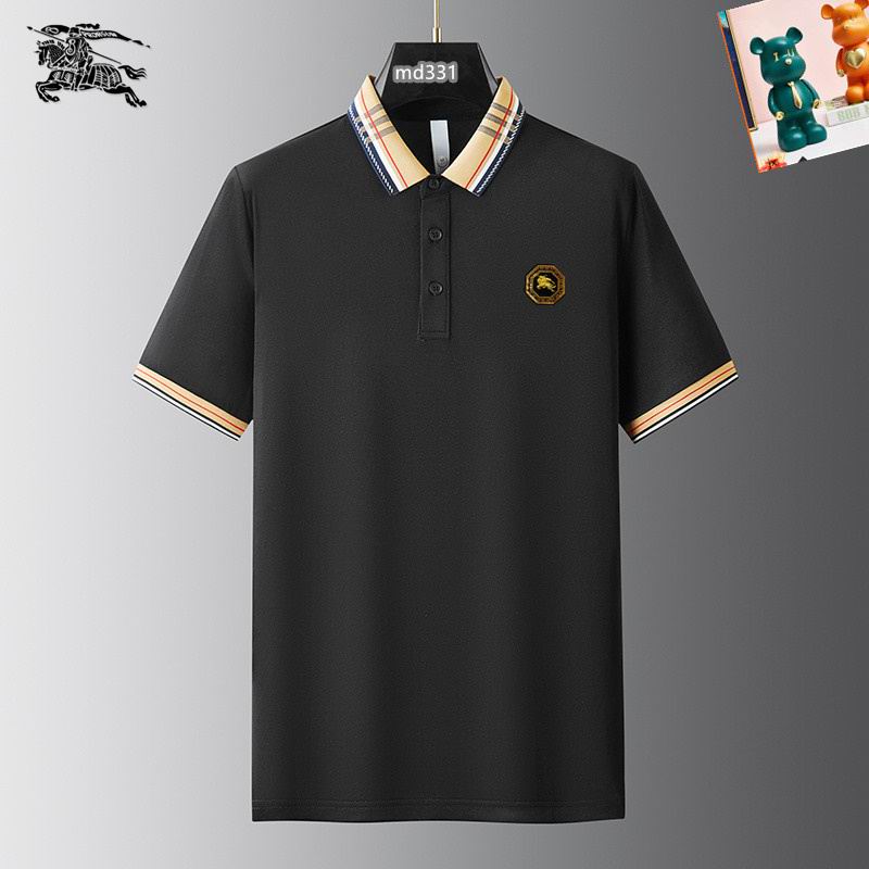 Wholesale Cheap B.urberry Short Sleeve Lapel Replica T Shirts for sale