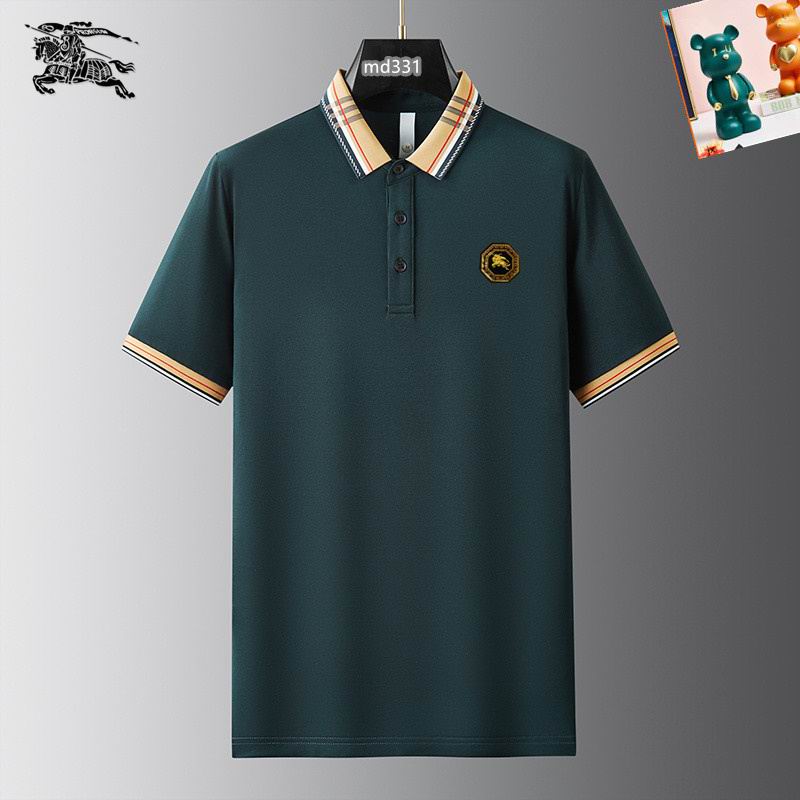 Wholesale Cheap B.urberry Short Sleeve Lapel Replica T Shirts for sale
