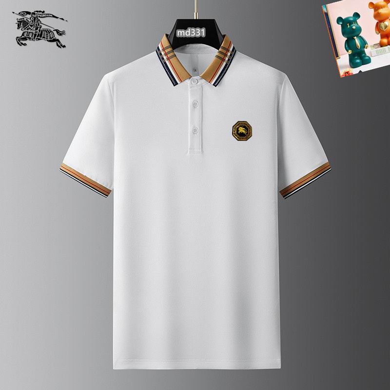Wholesale Cheap B.urberry Short Sleeve Lapel Replica T Shirts for sale