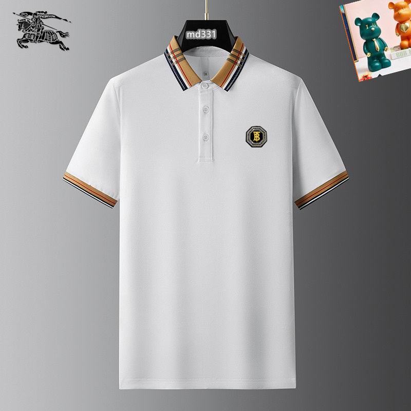 Wholesale Cheap B.urberry Short Sleeve Lapel Replica T Shirts for sale