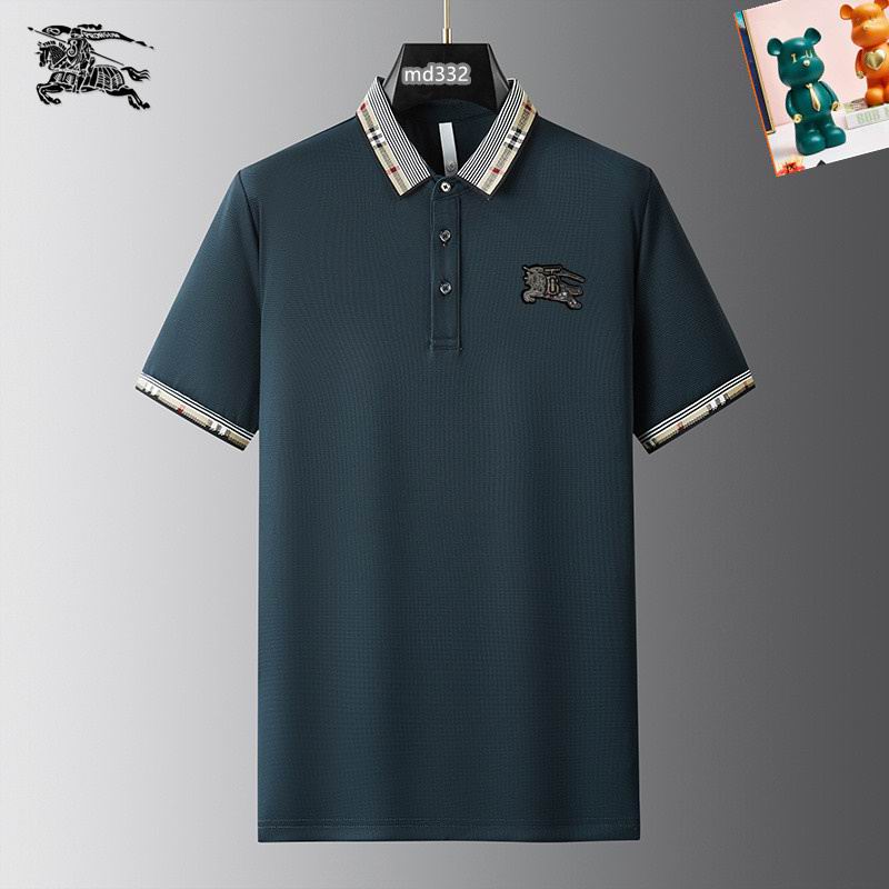 Wholesale Cheap B.urberry Short Sleeve Lapel Replica T Shirts for sale