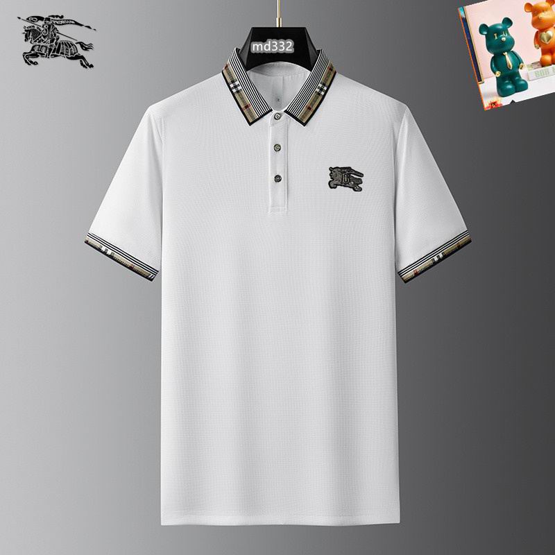Wholesale Cheap B.urberry Short Sleeve Lapel Replica T Shirts for sale