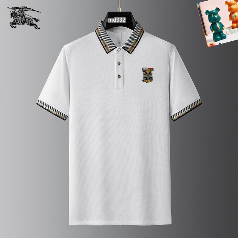 Wholesale Cheap B.urberry Short Sleeve Lapel Replica T Shirts for sale