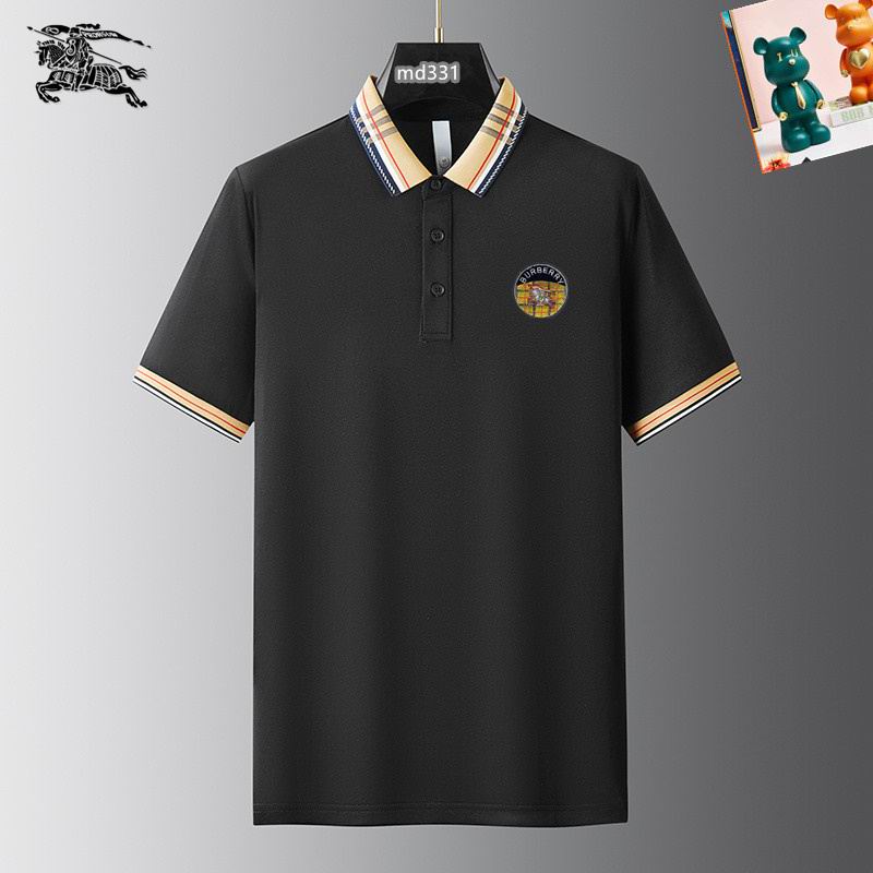 Wholesale Cheap B.urberry Short Sleeve Lapel Replica T Shirts for sale