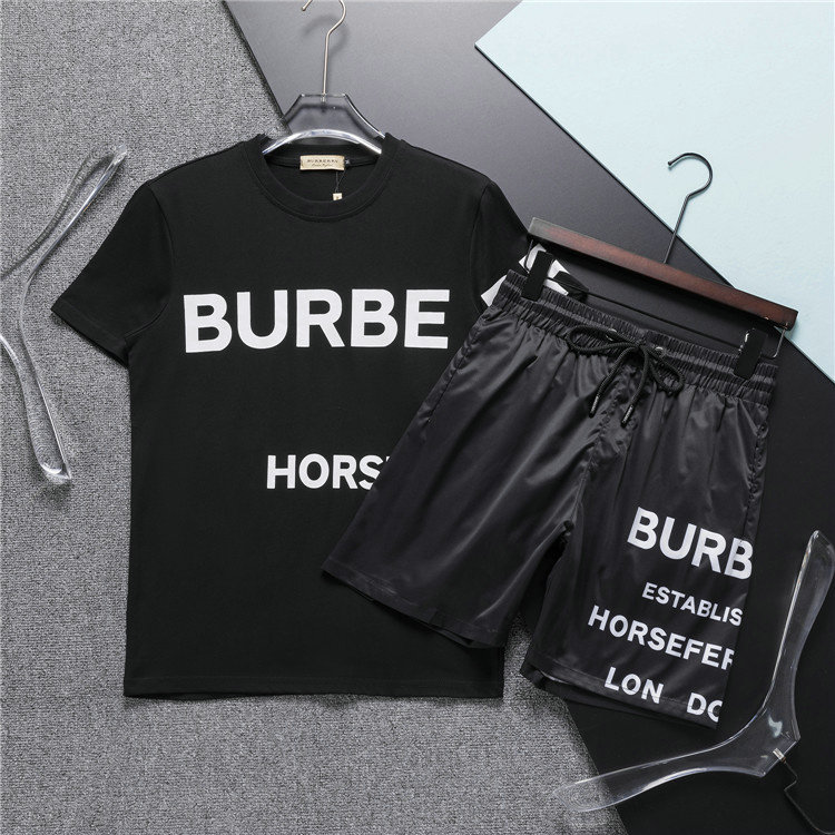 Wholesale Cheap B urberry Short Sleeve Men Tracksuit for Sale